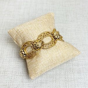 Vintage Gold Tone Crown Trifari Bracelet